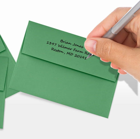 LUXPaper 4Bar A1 Invitation Envelopes | Peel & Press | 3 5/8" x 5 1/8" | Holiday Green | 80lb. Text | 50 Qty...