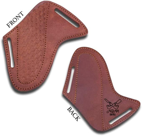 Leather Knife Sheath For Belt, Slanted Pancake Sheath, Tooled Leather Sheath, Beautiful Cow Boy Bull Cutter Knife Leather Cover 100% Real Leather ...