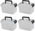 Teyyvn Plastic Mini Latch Box, Storage Bin with Locking Lids(Pack of 4, 2 L, Clear)...