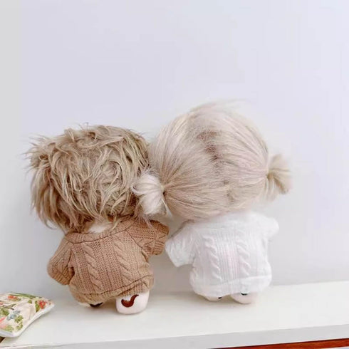 niannyyhouse 10cm Plush Doll Clothes Cartoon Pattern Knit Sweater Dolls Accessories Dress Up (Red)...