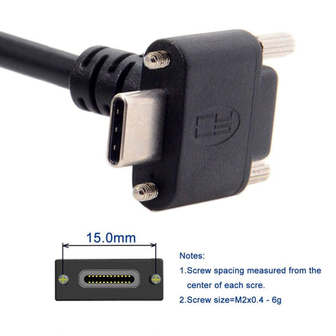 chenyang USB 3.0 to USB C 90 Degree Angled Data Cable with Panel Mount Screw for Industrial Camera 5.0M...