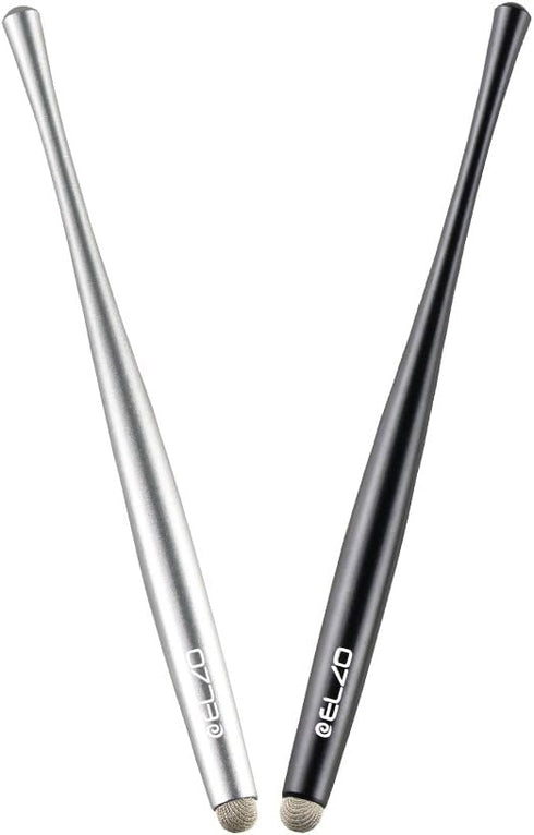 Elzo Stylus Pen Combo Universal Capacitive Touch Screen 2 Packs with 4 Replacement Fiber Fine Tips for Tablet iPad, iPhone, Samsung, Microsoft Sur...