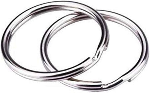 KINGFOREST 100-Pack Split Key Rings (1.2 Inch/30mm) - Silver Nickel Metal Keychain Rings for Keys, DIY Crafts, Bags & Accessories - Durable Bulk K...