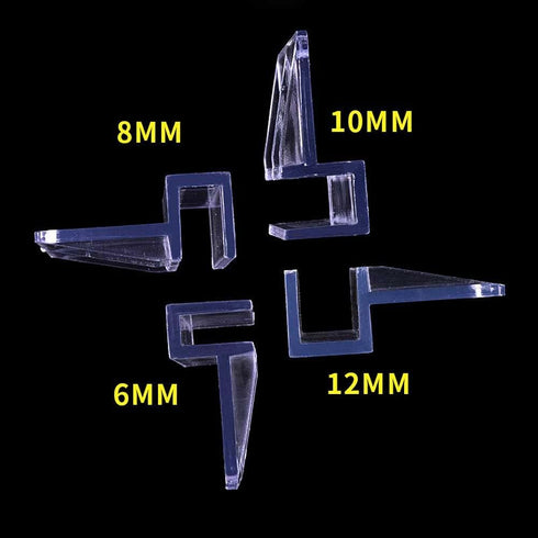 Teensery 8 Pcs Aquarium Glass Cover Clip Clear Acrylic Fish Tank Glass Cover Support Holder Aquarium Lid Clip Clamp for Rimless Aquariums (10 MM)...