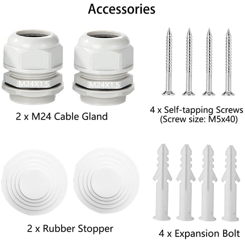Junction Box, Zulkit Project Box with Reserved Holes IP65 Waterproof Dustproof Electrical Box ABS Plastic Project Enclosure White 5.9 x 4.3 x 2.8 ...