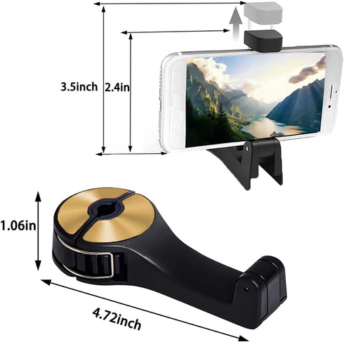2 Pack 360° Rotation Car Headrest Hook with Phone Holder, Backseat Car Organizer, 2 in 1 Car Vehicle Back Seat Headrest Mobile Phone Holder Hanger...