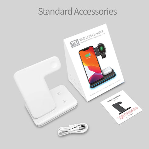 Wireless Charger, 3 in 1 Wireless Charging Station for Apple iWatch 7/SE/65/4/3/2 AirPods 2/3/Pro Qi Certified Fast Charging Stand for iPhone 14/1...