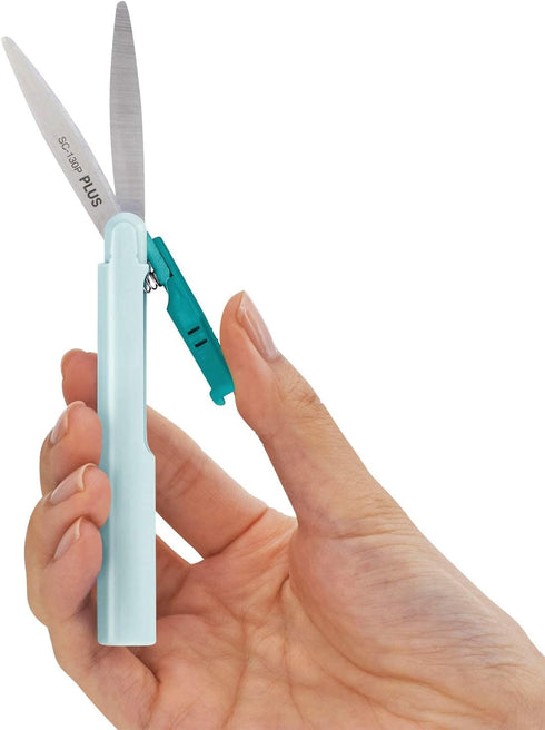 PLUS Pen Style Compact Twiggy Scissors with Cover 3-Pack Turquoise...