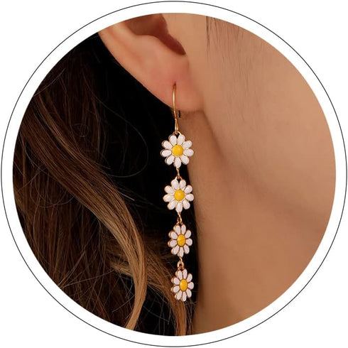 Flower Earrings for Women Summer Earrings Sunflower Earrings Daisy Earrings for Women Cute Holiday Earrings...