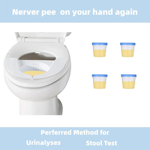 Urine Collection Hat for Toilet, Female Urinal Stool Sample Collection Kit, Toilet Hats to Catch Urine Cups Pee Cup Urine Collector for Women (4 P...