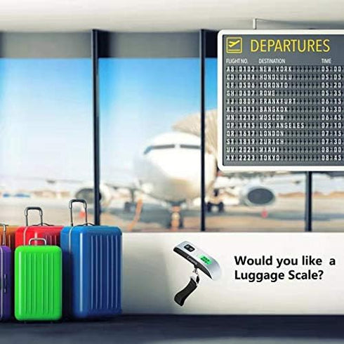 Digital Hanging Luggage Scale with Backlit for Travel, Portable Handheld Suitcase Weight Scale with Hook, 110 Pounds, Battery Included...