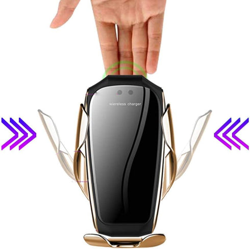 Wireless Car Charger Mount, Auto Clamping 10W 7.5W Fast Charger for iPhone 12/12 Pro max/12 Pro/11/11Pro max/11 Pro/X/XR/XR max Samsung (Champagne...