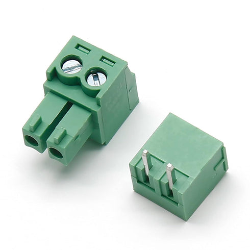 10Set 3.81mm Pitch Male Female 2-Pin PCB Screw Terminal Block Connector Plug KF2EDGK - Green, 300V 8A...
