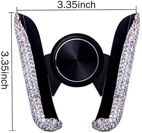 Bling Car Phone Holder Mini Car Dash Air Vent Automatic Phone Mount Universal 360°Adjustable Crystal Auto Car Stand Phone Holder Car Accessories f...