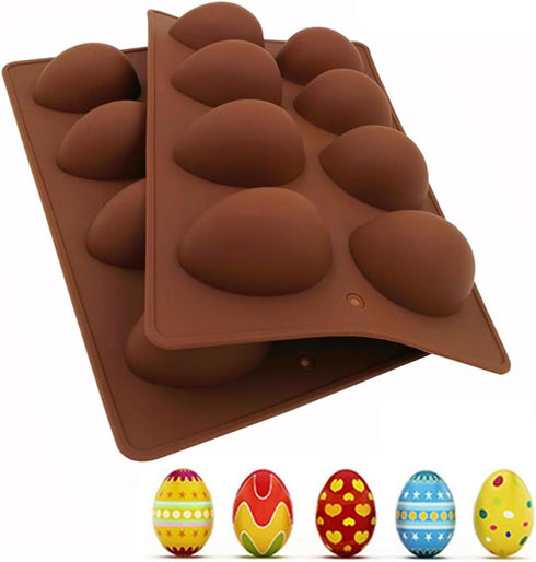 EchoDone Egg Shape Soap Mold Non Stick Silicone Half Egg Mold for Soap Making, Truffles Chocolate, Candy, Jelly, Desserts, Ice Tray Backing Set Ca...