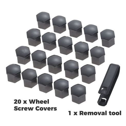 Mtsooning 20PCS Wheel Lug Nut Caps, 19mm Gray Wheel Bolt Head Covers, Hexagonal Plastic Tire Bolt Protector with Removal Tool for Cars...