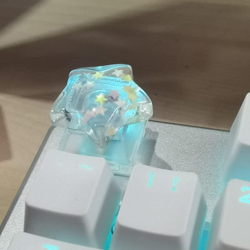 Personalized Transparent Star Keycap Handmade Keycap Cherry Profile Keycap Esc Backlit Keycap Gift R4 Height for Mechanical Keyboard MX Switch...