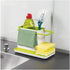 3-in-1 Sink Caddy Sponge Holder, Sturdy Countertop Cutlery Holder Organizer -Kitchenware Holder, Brush Holder + Dish Cloth Hanger (Light Gray)...