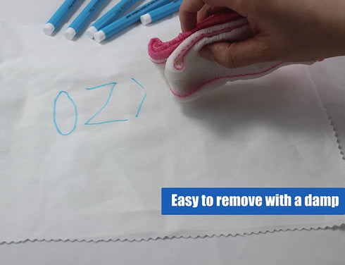 Washable Fabric Markers for Sewing,5 Pack,Blue,Erasable Sewing Markers for Fabric,Water Soluble Embroidery Pen,Fabric Marking Pen,Fabric Marking P...