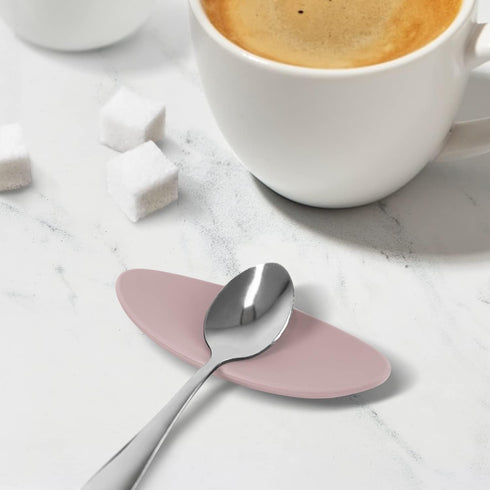 Carrotez Small Silicone Coffee Spoon Rest 2 pcs (0.2" x 1.6" x 3.74"), Spoon Holder Flexible almond-Shaped for Next to Coffee Maker - Kitchen Uten...