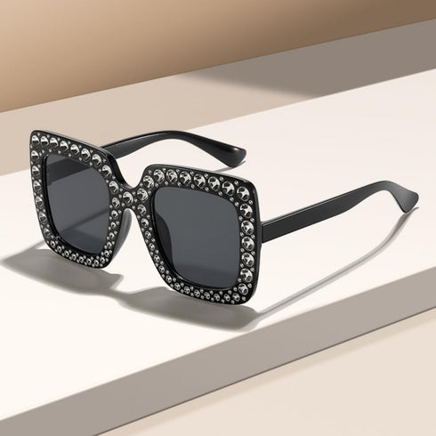 Oversized Crystal Sunglasses for Women Square Thick Frame Bling Rhinestone Elton John Sparkling Glasses...