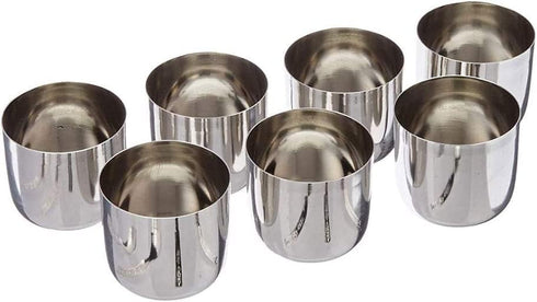Satre Online and Marketing Stainless Steel Spice Box Without Lid,Stainless Steel Masala Box,Indian Spice Box with 7 Spice Containers and Spoons...