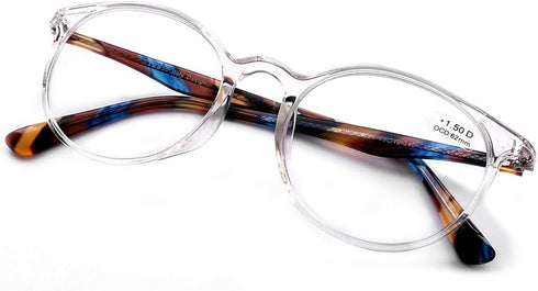 DOOViC Italy Design Fashion Reading Glasses for Women Men Stylish Clear Frames Readers with Case +1.50 Strength...
