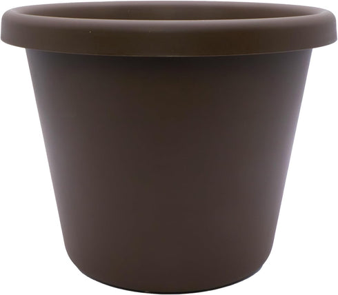 The HC Companies 7 inch Round Classic Planter - Plastic Plant Pot for Indoor Outdoor Plants Flowers Herbs, Chocolate...