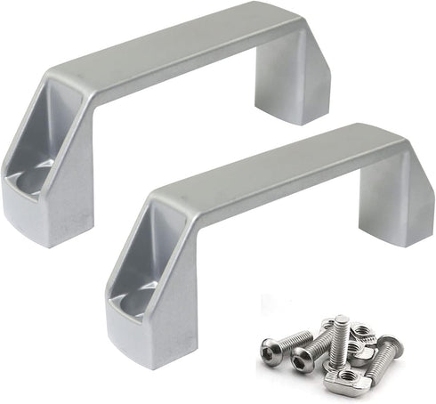 2-Pack Silver Aluminium Alloy Handle Rectangular Industrial Pull Handle for 20 Series Aluminum Extrusion Profile Accessories 90mm...