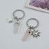 Amosfun 2pcs Crystals Stone Keychain Healing Crystal for Women Hexagonal Crystal Keyring Moon and Sun Keychains Charms Couples Sisters Keychains H...