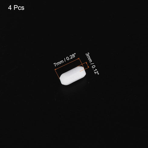 MECCANIXITY Magnetic Stirrer Mixer Stir Bar Rod 7mm(0.28") x3mm Cylinder Shape PTFE Coating Magnet White for Laboratory 4Pcs...