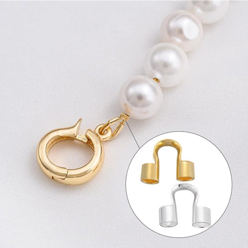 1 Box 600Pcs U Shape Wire Protector Jewelry Wire Guard Loops Brass Small Double Hole Wire Guardians Thread Protectors for Jewelry Making Necklace ...