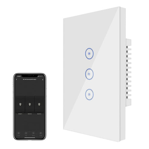 Jinvoo WiFi Wall Light Touch Panel Switch, 2.4GHz WiFi Light Switch Smartphone Remote Control, Remote Control Smart Life/Doodle App, Timer, Alexa ...
