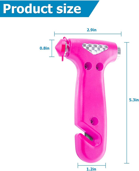 2 Pack Car Safety Hammer, Emergency Escape Tool with Window Breaker and Seat Belt Cutter, 5-in-1 Auto Multifunctional Escape Hammer for Accident, ...