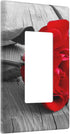 Red Rose Wall Plate 1 Gang Single Rocker Decorative Light Switch Cover Modern Abstract Switch Plate Cover for Bedroom Kitchen Decor Wooden Board G...