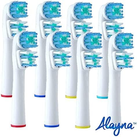 Replacement Brush Heads Compatible with OralB Braun- Best Double Clean, Pack of 8 Electric Toothbrush Replacement Heads- for Oral B Pro, 1000, 800...