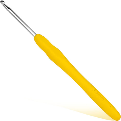 Crochet Hook, 3.5 mm Ergonomic Crochet Hook, Crochet Needles, Ergonomic Handle Crochet Hook, Knitting Needles with Soft Handle Beginners and Exper...