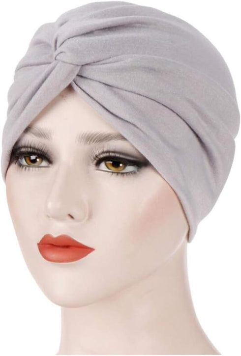 ® 3 Pieces Turbans for Women Soft Pre Tied Knot Fashion Pleated Cancer Turban Cap Chemo Headwrap Sleep Hat...