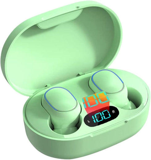 Fully Wireless Bluetooth 5.0 Rechargeable iPX4 Water & Sweat Proof Earbud Headphones w Microphone, Touch Controls, Smart LCD Charging Case, 3D Ste...