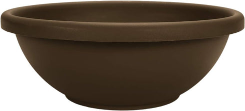 The HC Companies 15.5 Inch Large Garden Bowl Planter - Shallow Plant Pot with Drainage Plug for Indoor Outdoor Flowers, Herbs, Chocolate...