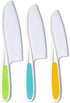 Leking 3 Pcs Kids Kitchen Knife, Plastic Serrated Edges Kids Knife Set for Cooking and Cutting Cakes, Fruits and Veggies, Perfectly Safe for Toddl...