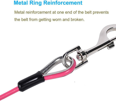 5 ft Dog Tie Out Cable Leash with Coated Steel Cable and Soft Padded Handle Dog Leashes for Medium Dog (Pink)...