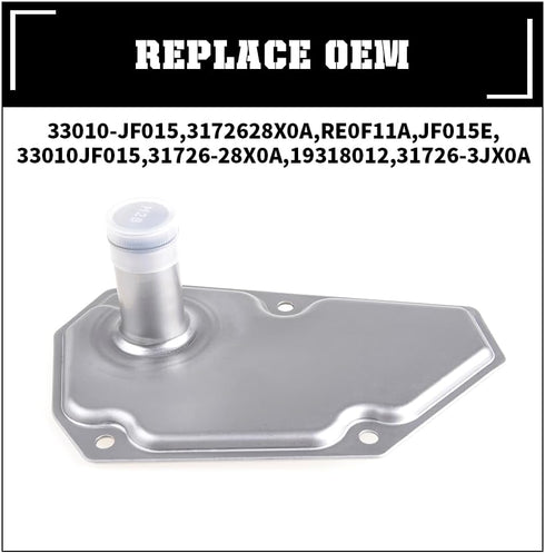 Car 33010-JF015 Transmission Filter Oil Pan Gasket Kit For 2012-2019 Sentra Versa Note Maxima Swift Spark #31726-6A00A 31726-28X0A 31726-3JX0A RE0...