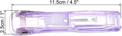 PATIKIL 4.5" x 1" Clam Clip Dispenser, 1 Set Binder Clam with 50 Pcs Clips for Binding Paper, Files, Office Documents, and Food Sealing, Light Pur...