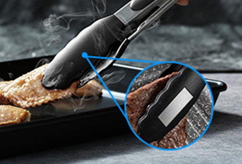 Serving Tongs Kitchen Tongs - Heat Resistant, Premium Stainless Steel Locking Cooking Tongs with Silicone Tips, Non-Slip Food Tongs for Cooking, H...