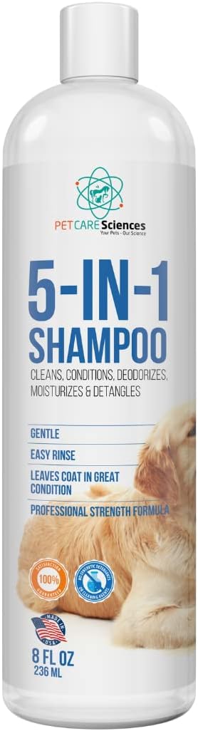 8 floz 5 in 1 Dog Shampoo for Itchy Skin - Sensitive Skin Dog Shampoo for Smelly Dogs - Dog Shampoos & Conditioners - Made in The USA...