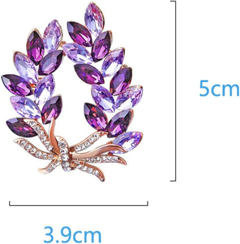 Purple Crystal Bauhinia Brooch Rhinestones Flower Brooches For Women Plant Lapel Pin Suit Dress Scarf Accessories Wedding Gift Jewelry...