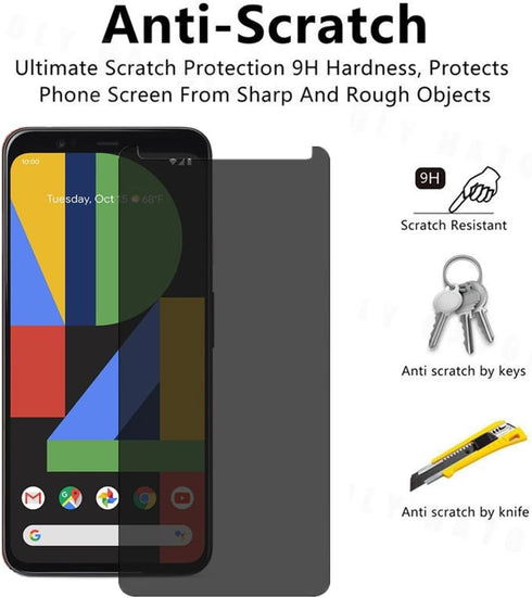 VIESUP for Google Pixel 4 5.7" Privacy Screen Protector, 2pcs Ultra Thin Anti-Scratch Anti-Spy Tempered Glass for Google Pixel 4...