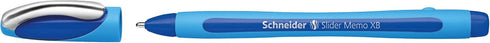 Schneider Slider Memo XB (Extra Broad) Ballpoint Pen, 1.4 mm, Light Blue Barrel, Blue Ink, Blister Pack of 1 Pen (75023)...