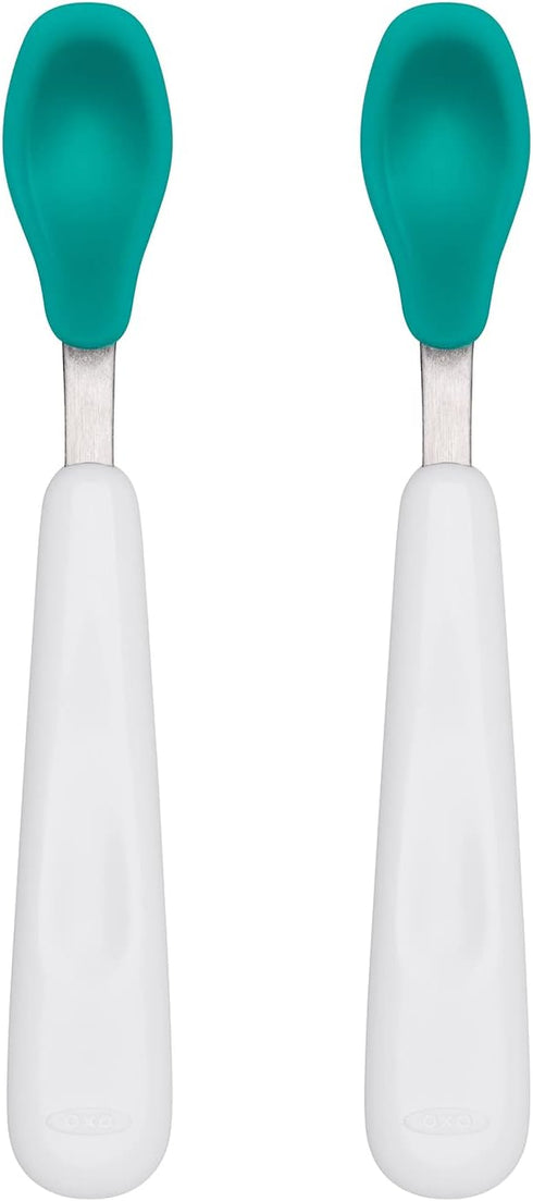 OXO Tot Feeding Spoon Set With Soft Silicone, Teal...